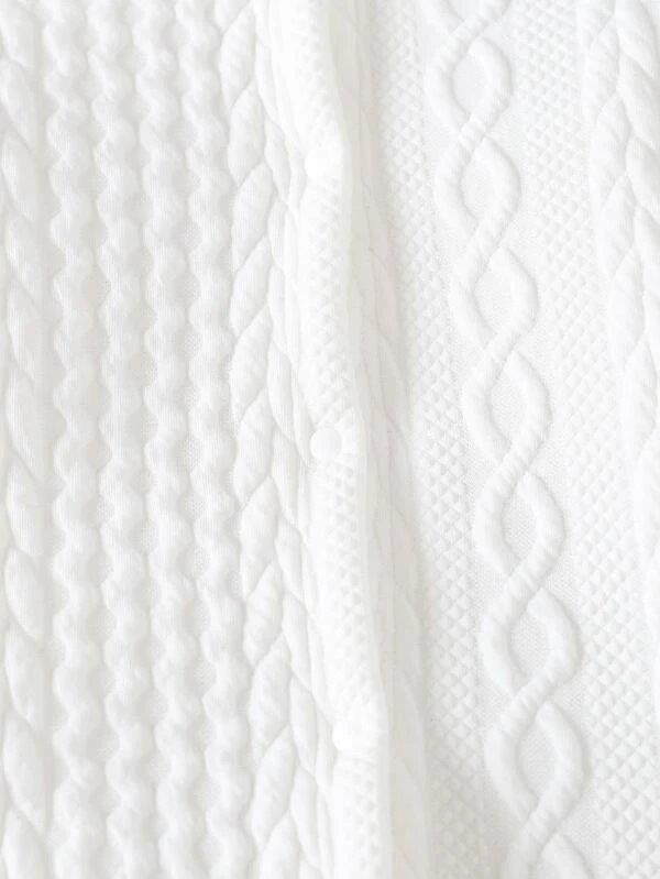 Baby White Textured Jumpsuit