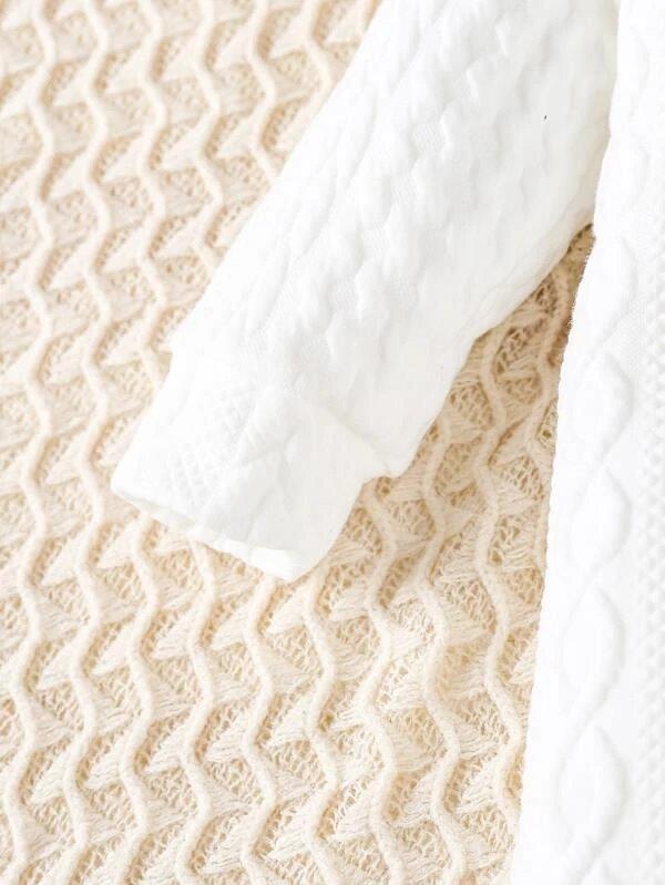 Baby White Textured Jumpsuit