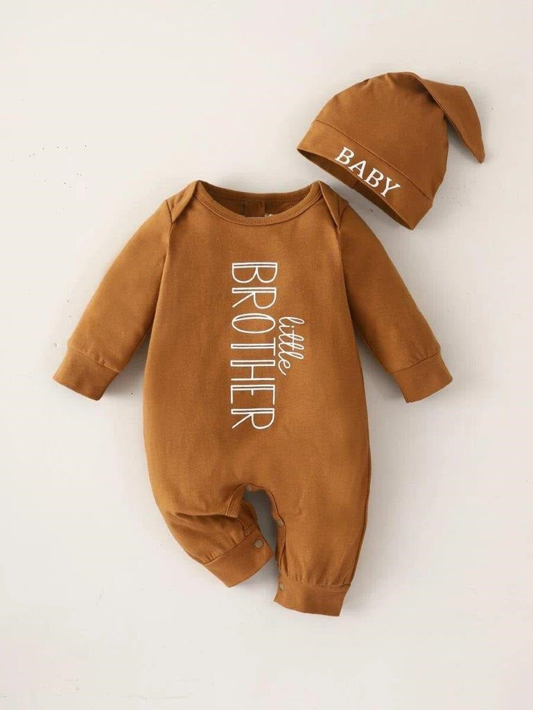 Baby Little Brother 2 Piece Set Brown