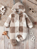Baby Unisex Plaid Flannel Jumpsuit