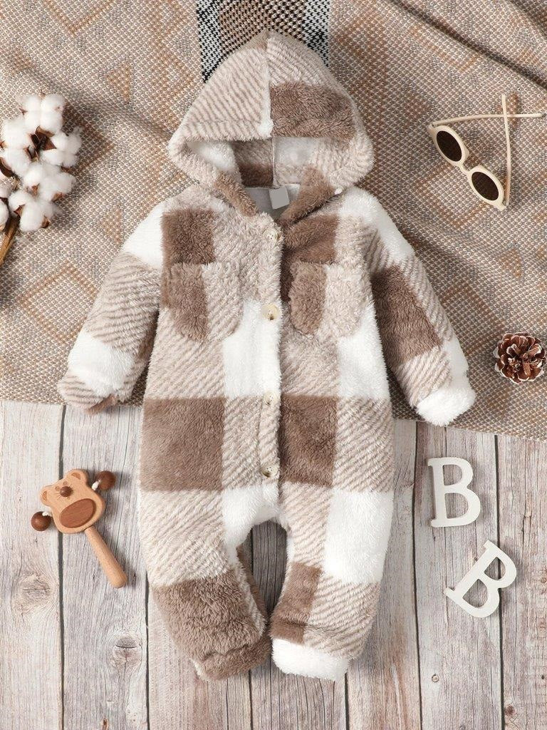 Baby Unisex Plaid Flannel Jumpsuit