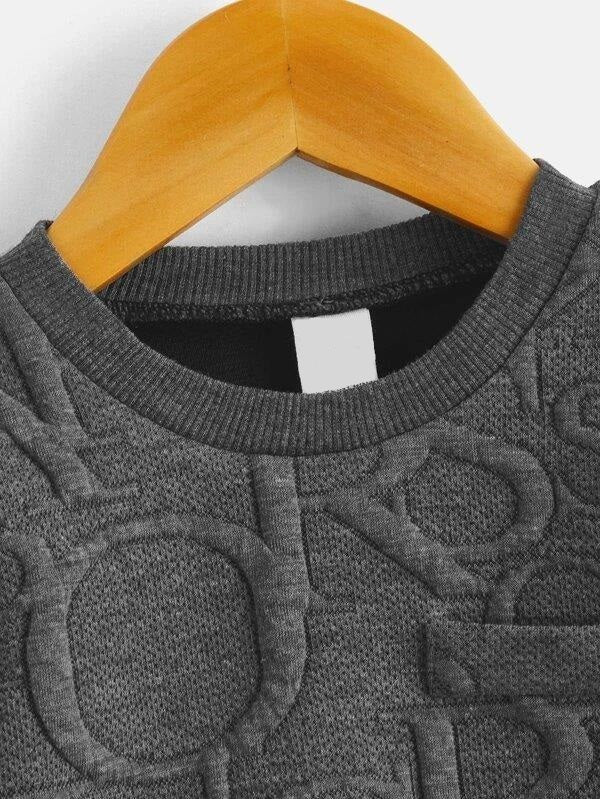 Baby Dark Grey Letter Pullover And Pants Set