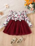 Baby Red Ruffle Floral Dress