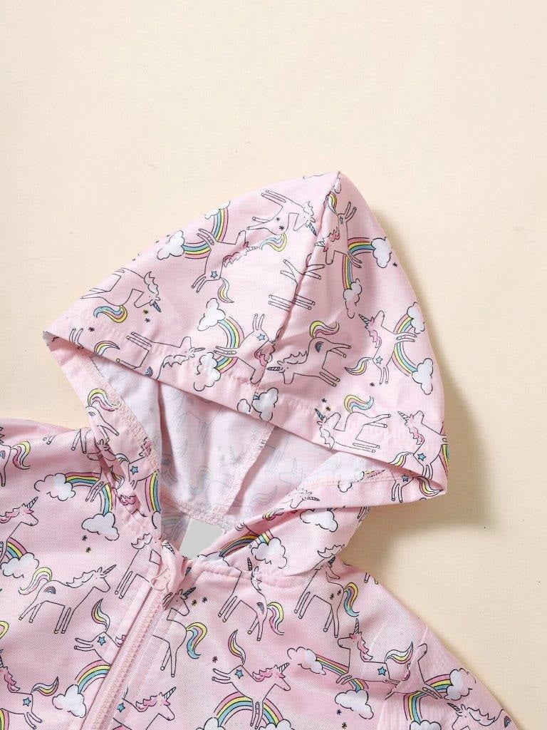 Toddler Girls Unicorn Windbreaker Jacket