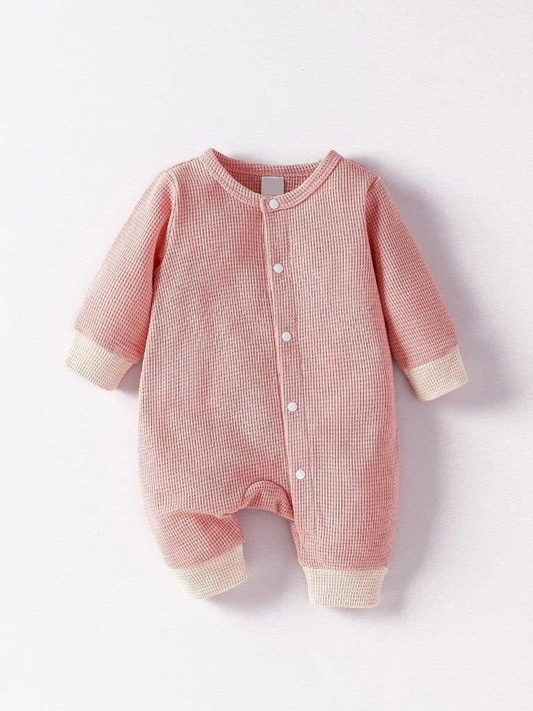 Baby Textured Jumpsuit Pink