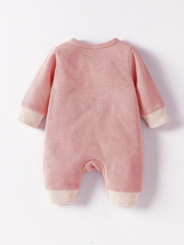 Baby Textured Jumpsuit Pink