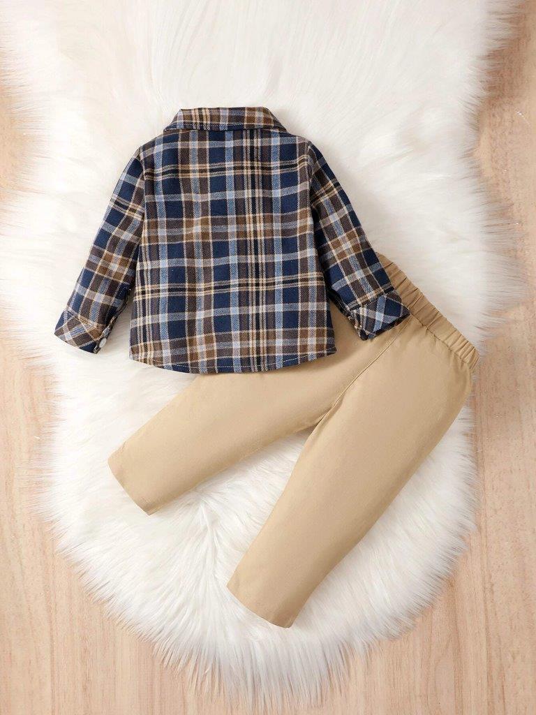 Baby Check Print Shirt And Pants