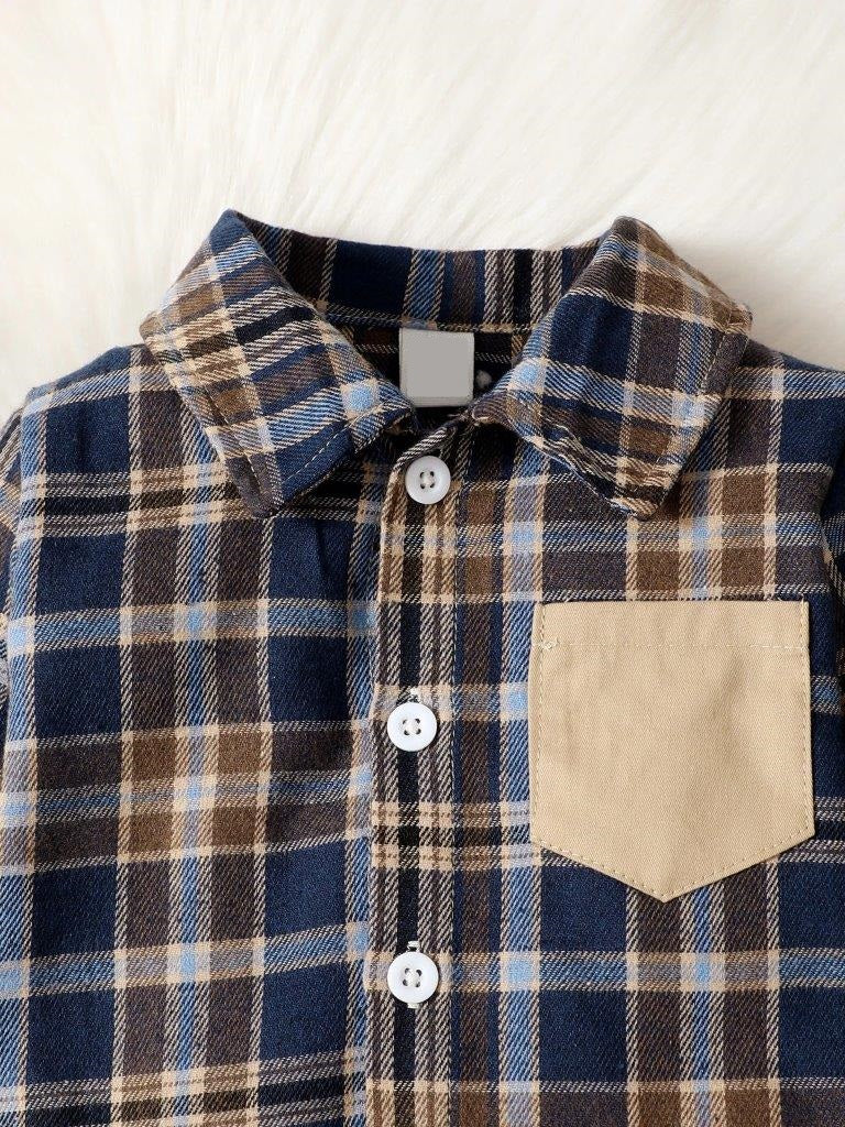 Baby Check Print Shirt And Pants