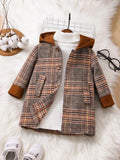 Baby Unisex Plaid Coat Brown