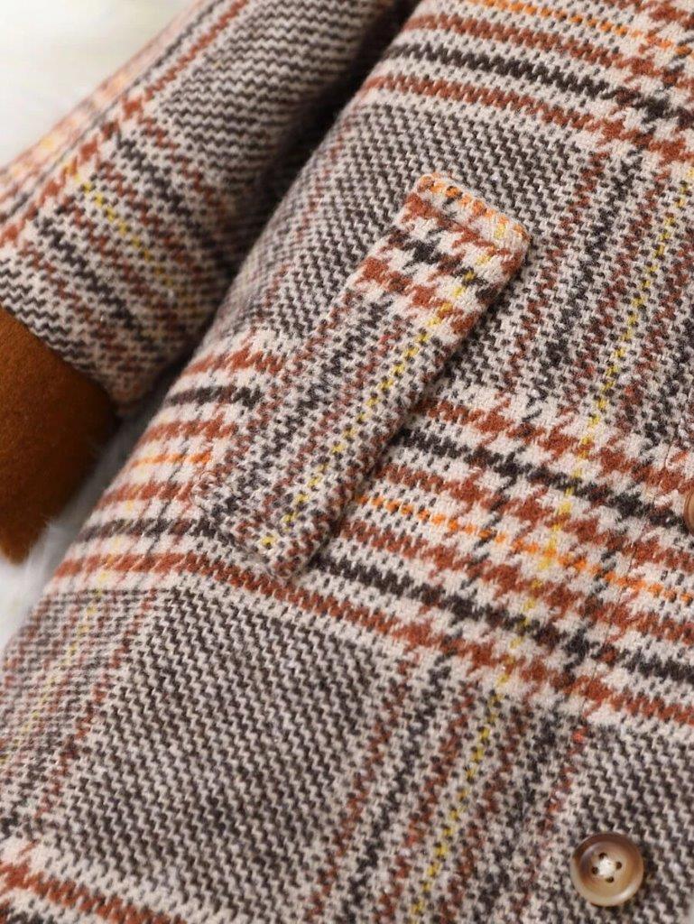 Baby Unisex Plaid Coat Brown