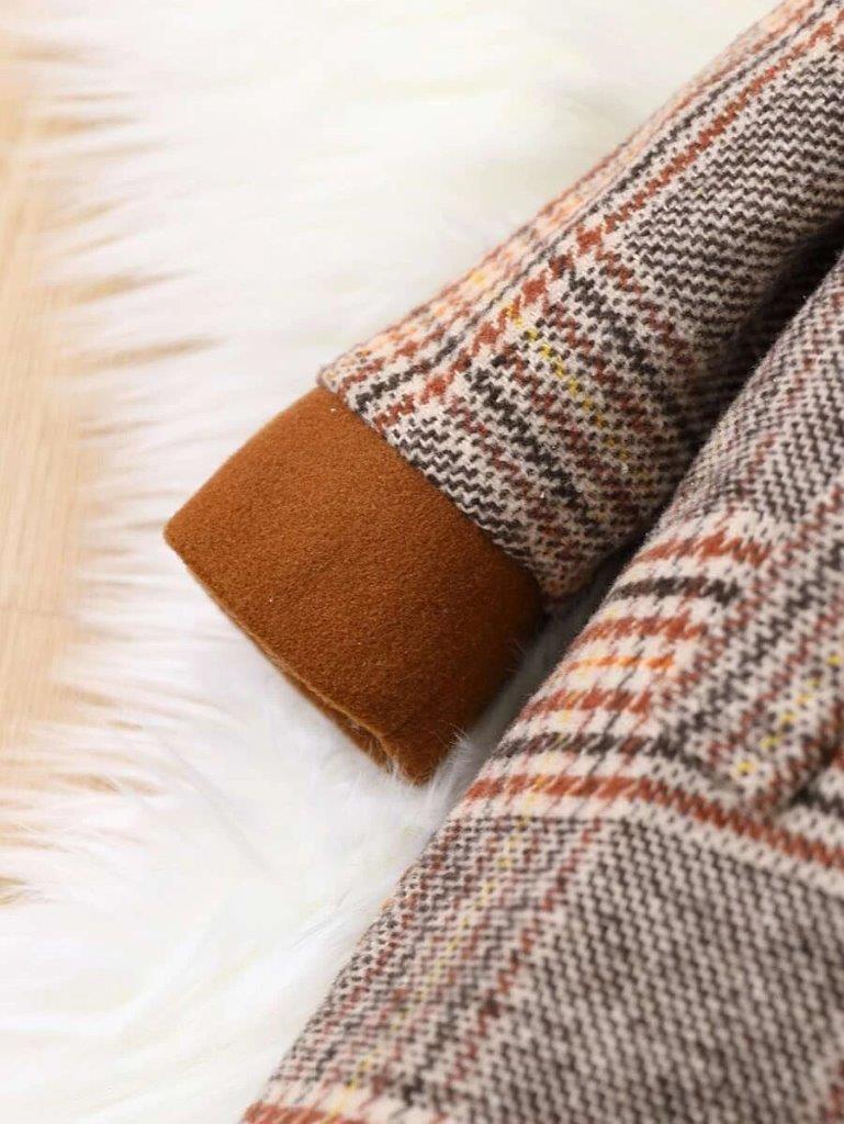 Baby Unisex Plaid Coat Brown