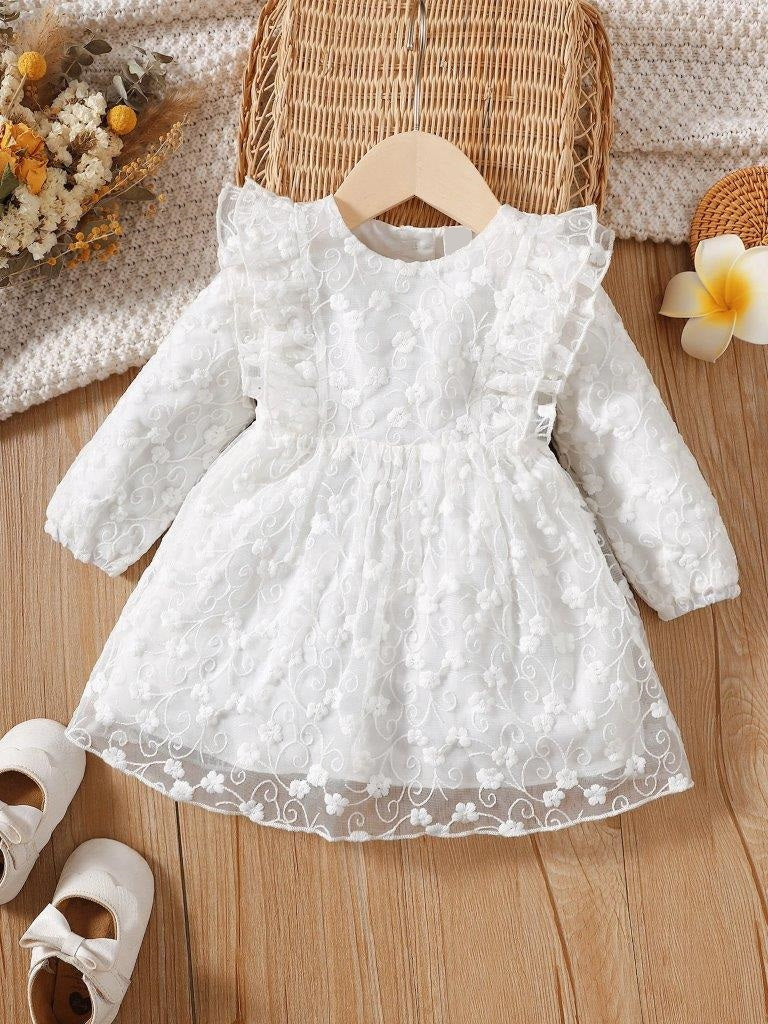 Baby Embroidery Ruffle Mesh Dress