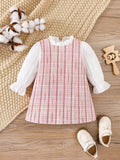 Baby Plaid Ruffle Sleeve Dress