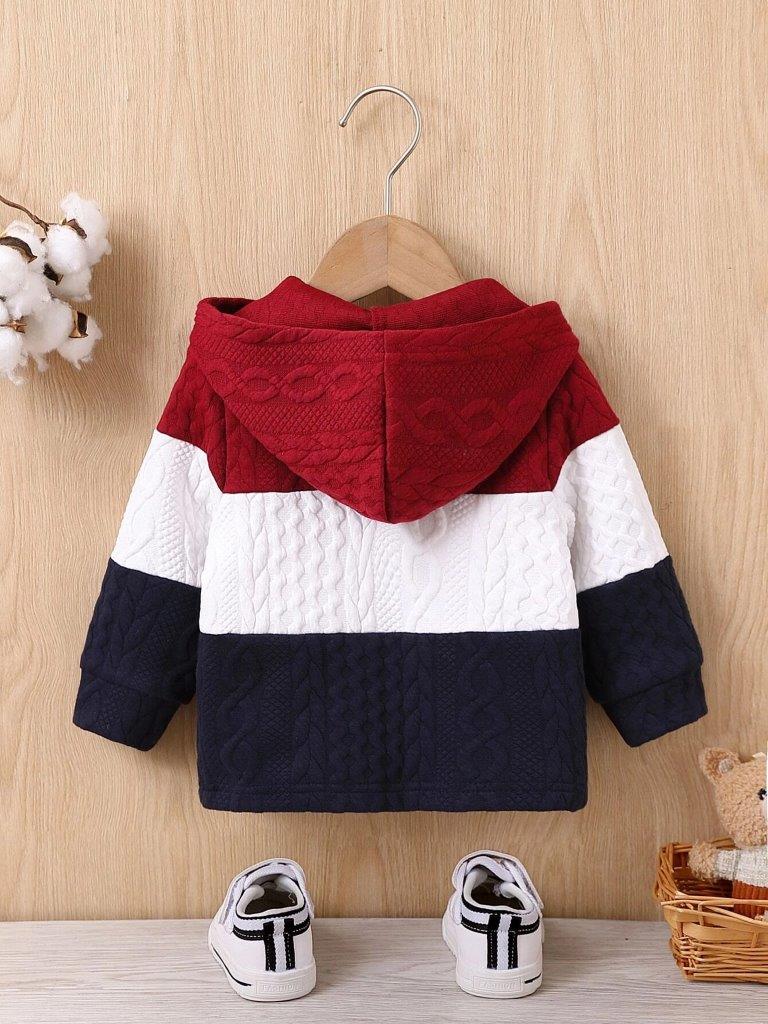 Baby Colour Block Hooded Coat