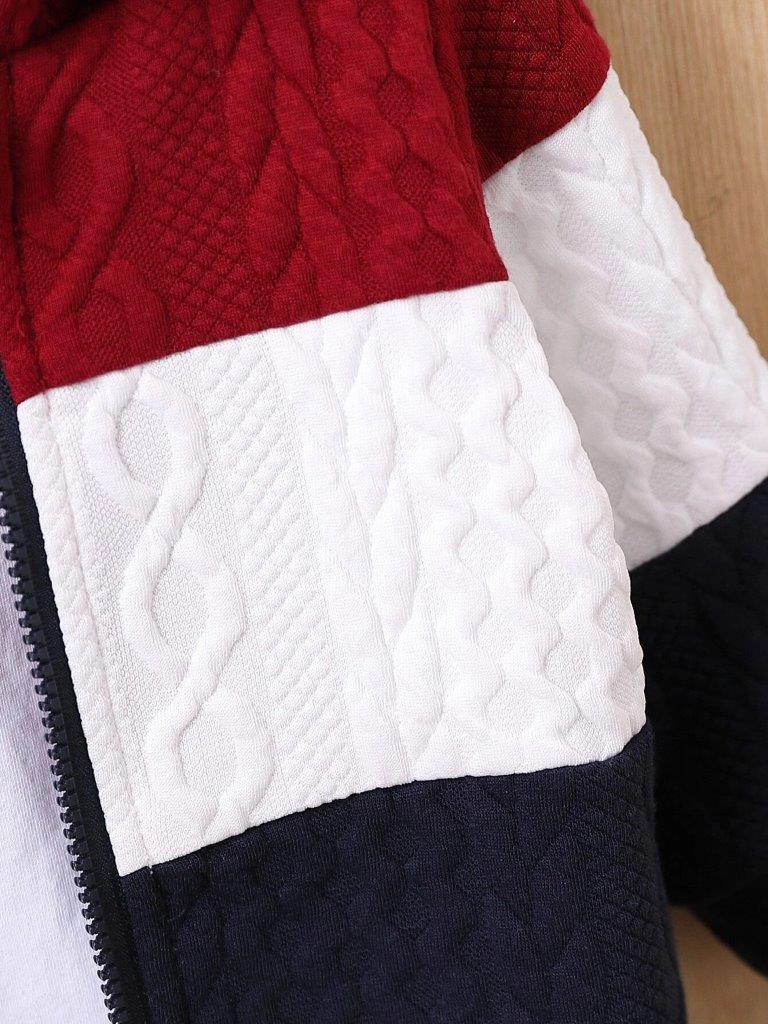 Baby Colour Block Hooded Coat