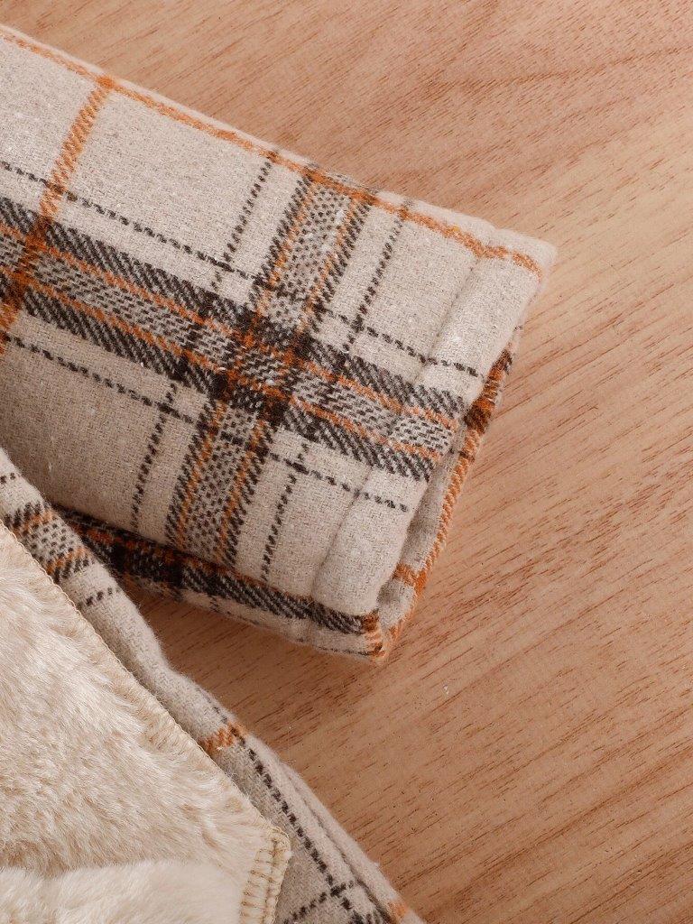Baby Plaid Teddy Lined Hooded Coat