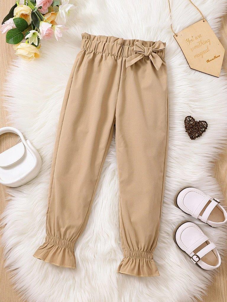 Toddler Girls Paperbag Ruffle Pants