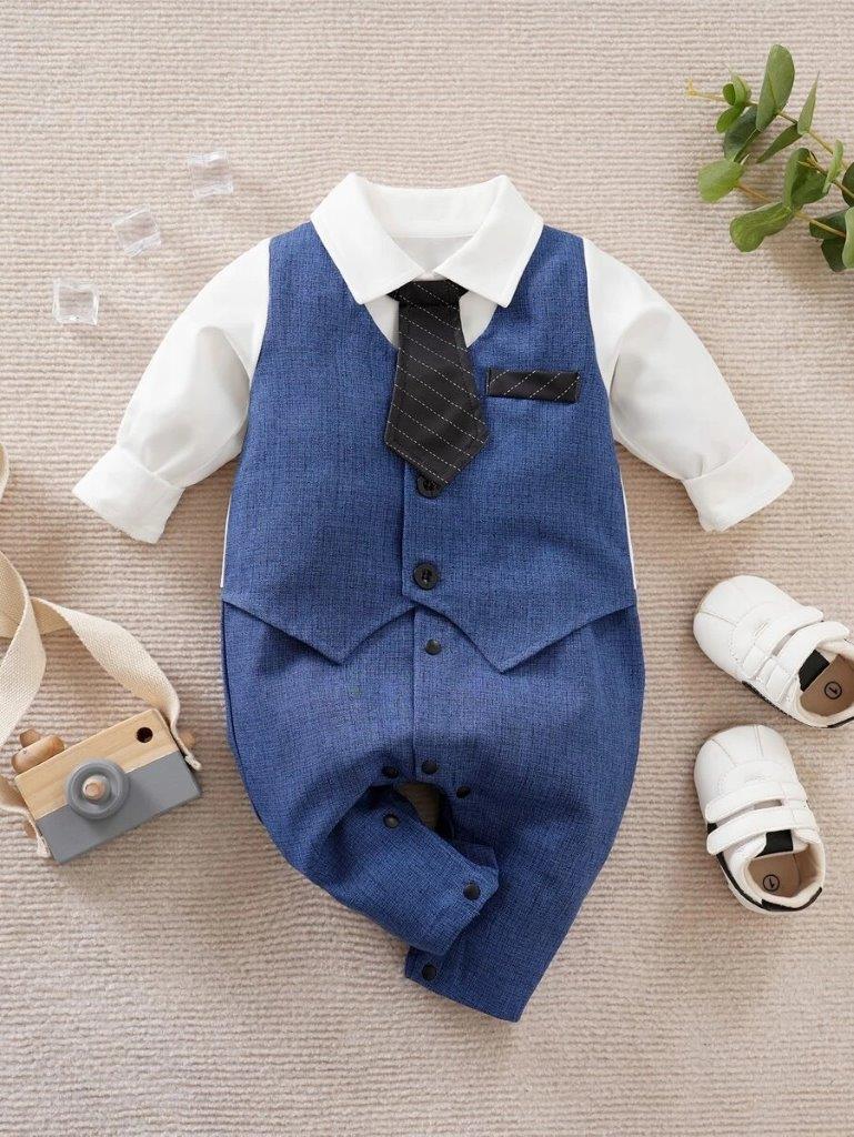 Baby Stripe Tie 2 in 1 Button Jumpsuit