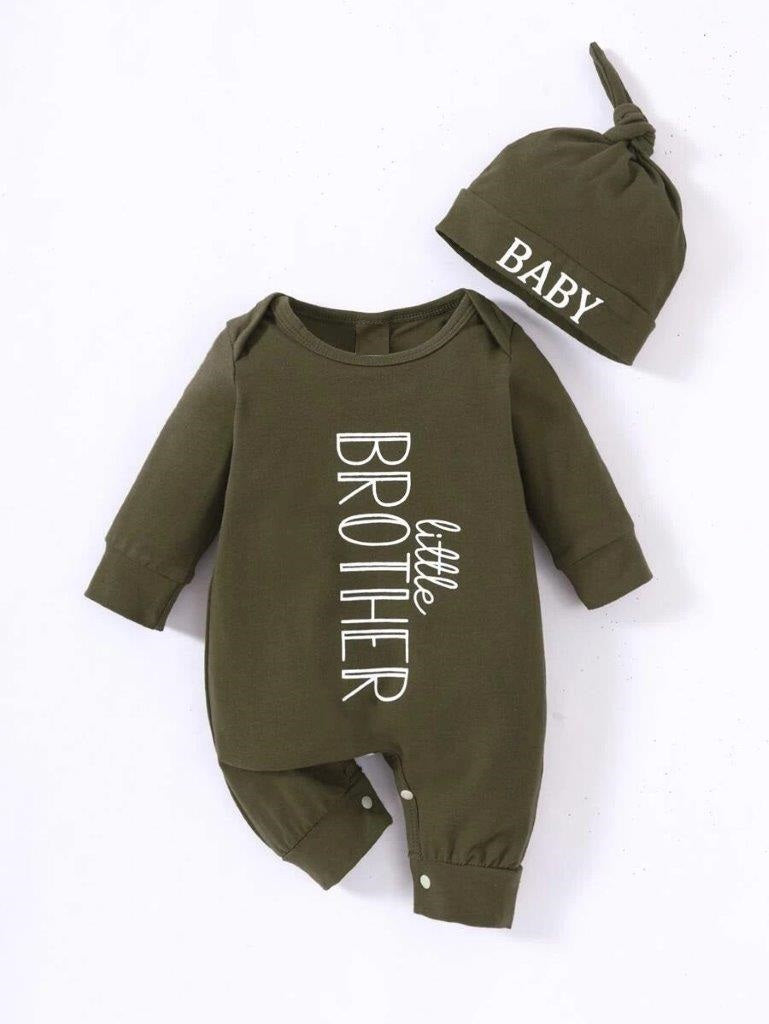 Baby Little Brother 2 Piece Set Army Green