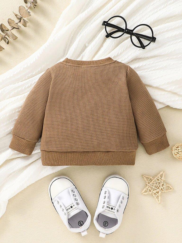 Baby Waffle Knit Teddy Sweatshirt
