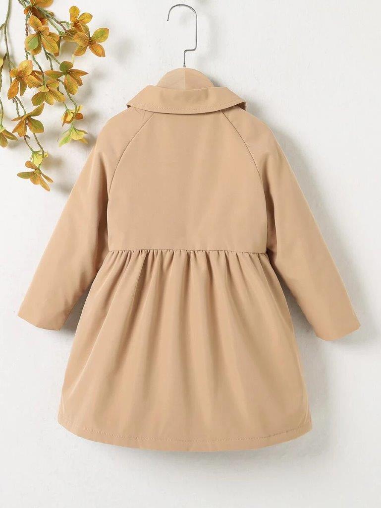 Toddler Girls Khaki Double Breasted Coat