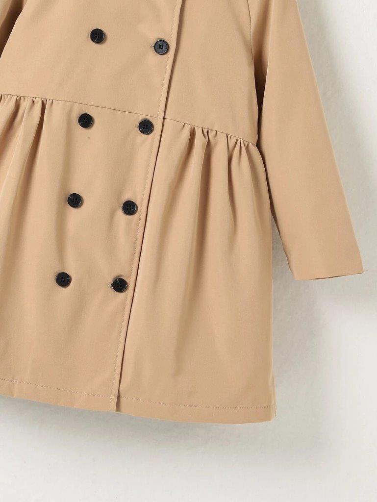 Toddler Girls Khaki Double Breasted Coat