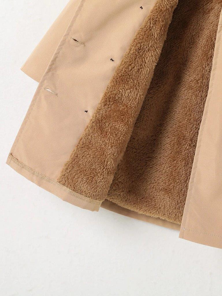 Toddler Girls Khaki Double Breasted Coat