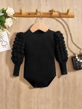 Baby Textured Puff Sleeve Bodysuit