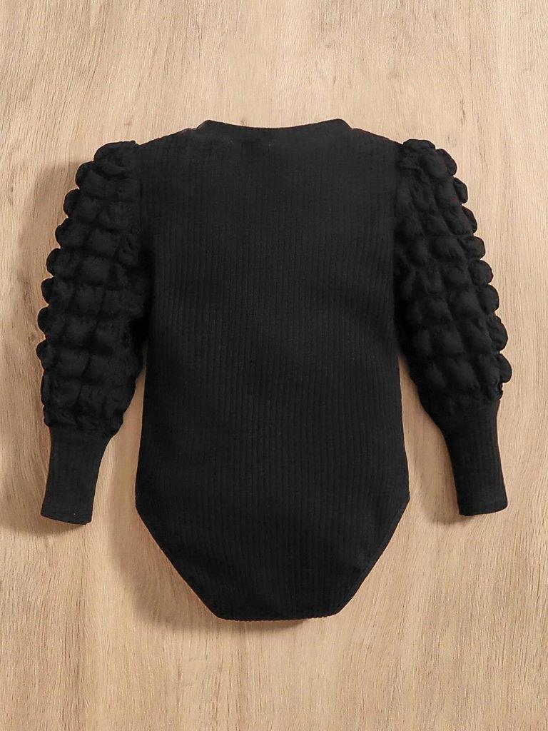 Baby Textured Puff Sleeve Bodysuit