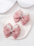2 Piece Faux Pearl Hair Clips Set Pink