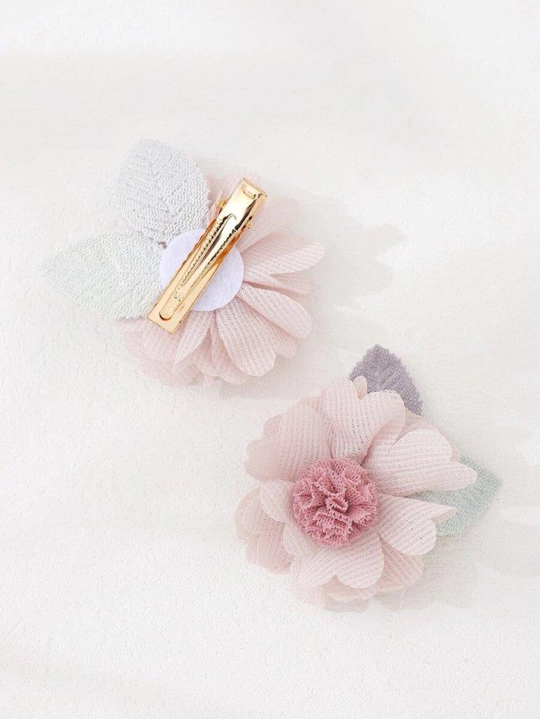 2 Piece Flower Decor Hair Clips