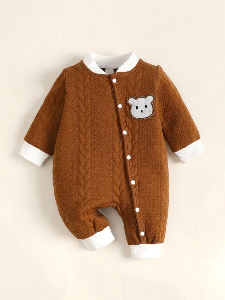 Baby Bear Patched Jumpsuit