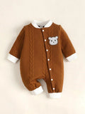 Baby Bear Patched Jumpsuit