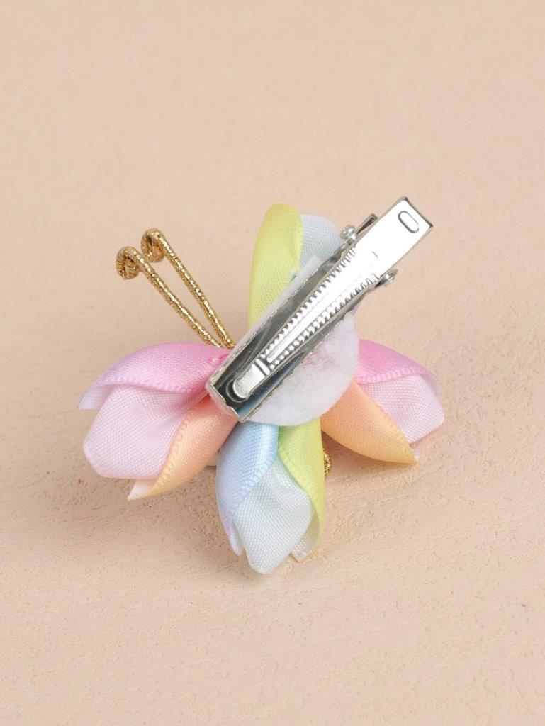 2 Piece Silk Rainbow Butterfly Hair Clips