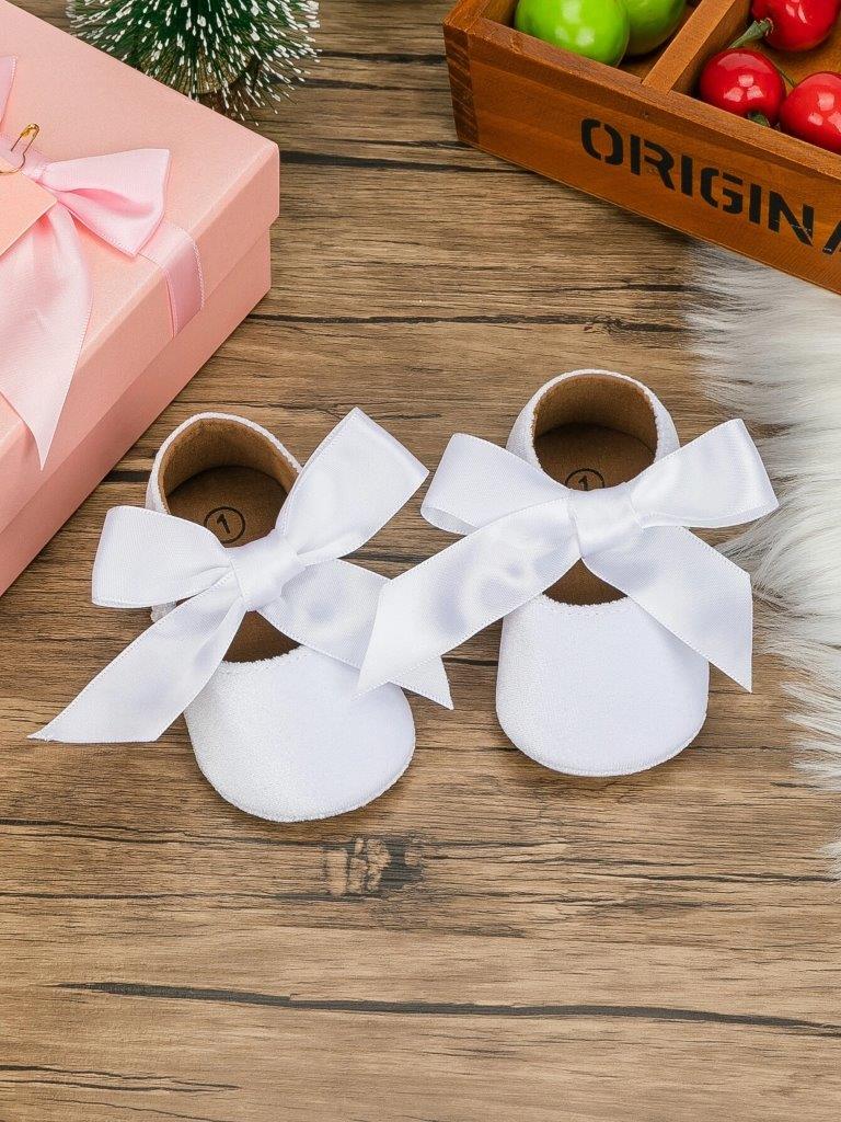 Baby White Velvet Flats