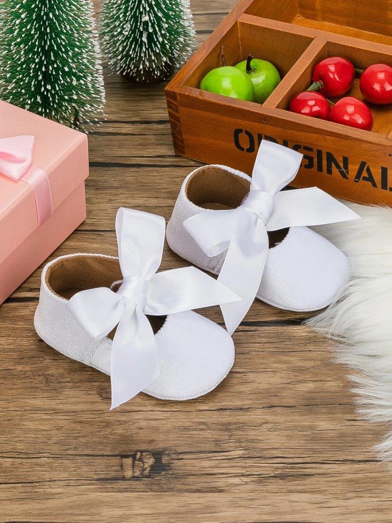 Baby White Velvet Flats