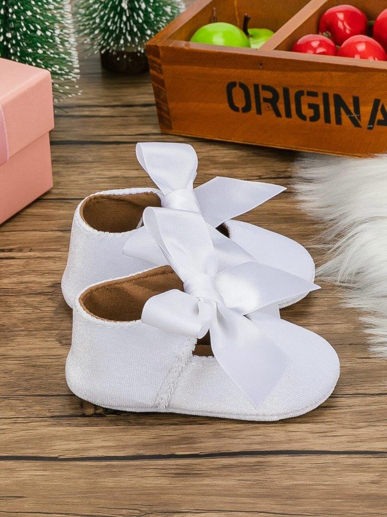 Baby White Velvet Flats