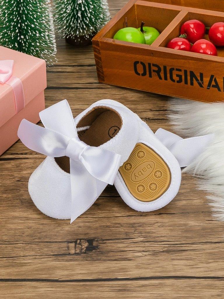 Baby White Velvet Flats