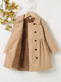 Toddler Girls Khaki Double Breasted Coat