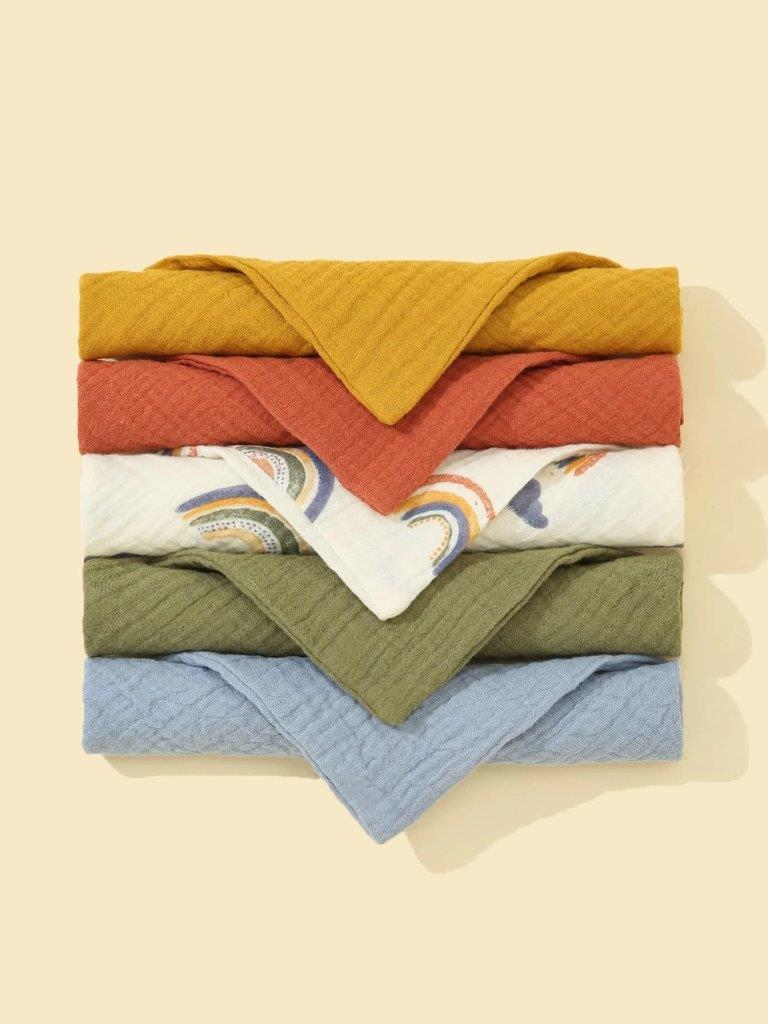 100% Cotton Stylish Bandana Bibs 5 Piece Mix 2