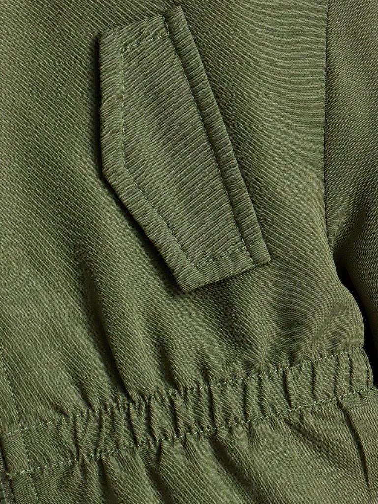 Baby Army Green Teddy Lined Coat