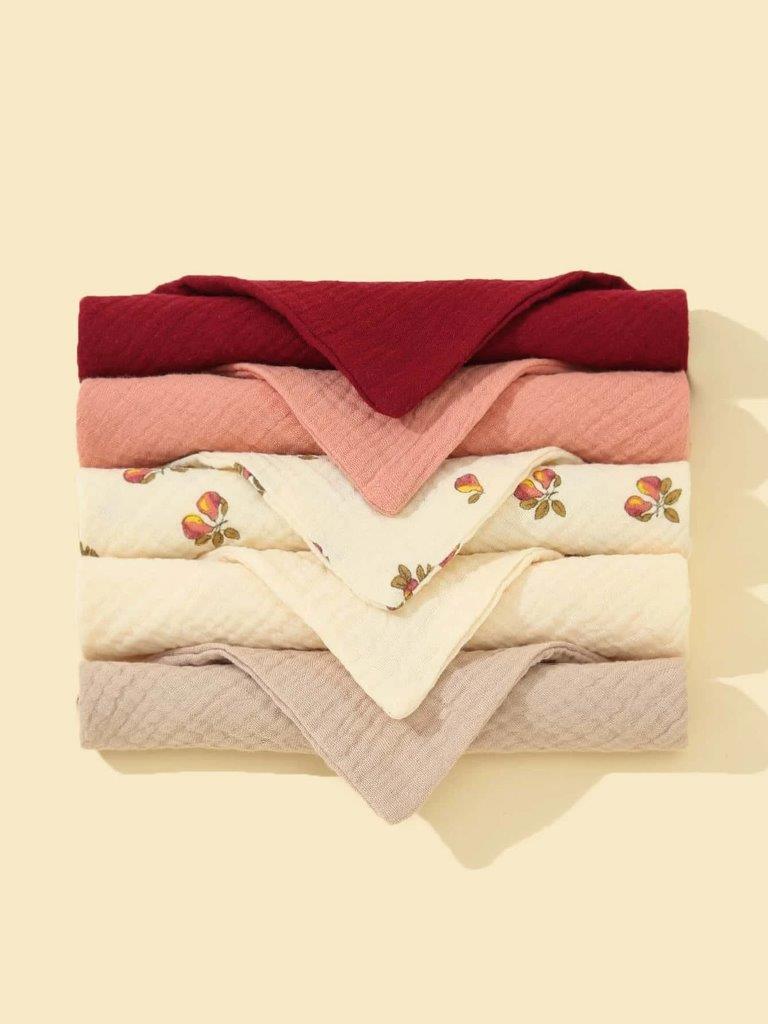 100% Cotton Stylish Bandana Bibs 5 Piece Mix 1