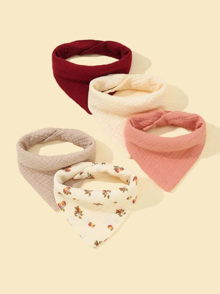 100% Cotton Stylish Bandana Bibs 5 Piece Mix 1
