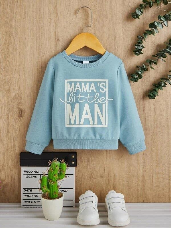 Baby Slogan Sweatshirt Blue