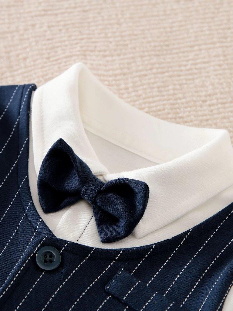 Baby Stripe Tuxedo Jumpsuit