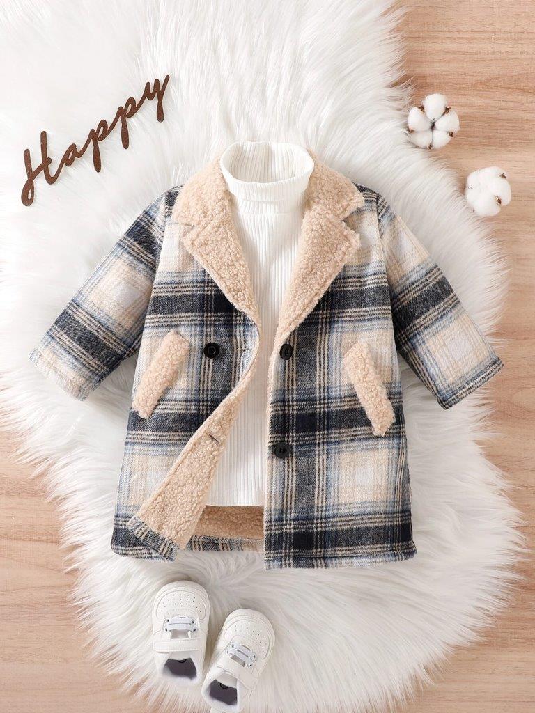 Baby Plaid Teddy Lined Coat