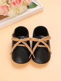 Baby Unisex Leather Lace Up Black