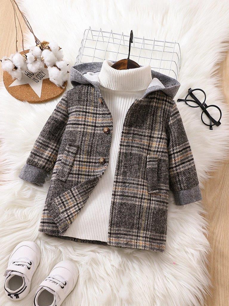 Baby Unisex Plaid Coat