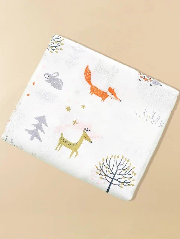 Baby Animal Print Muslin Blanket