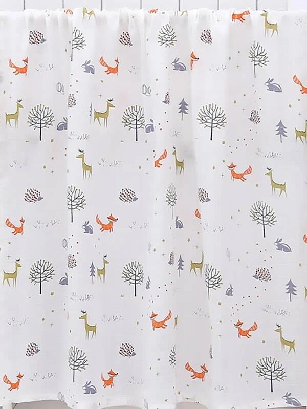 Baby Animal Print Muslin Blanket